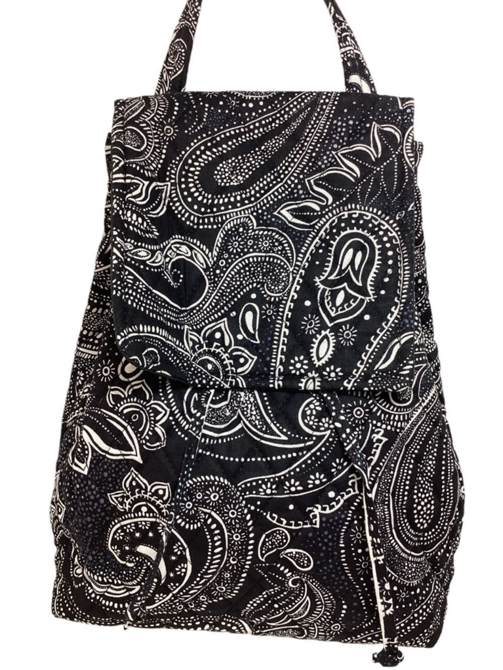 New Vera Bradley Basics Small Drawstring Backpack Purse Stellar Paisley NWT